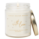 With Love Soy Patterned Candle - Clear Jar - 9 oz