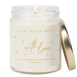 With Love Soy Patterned Candle - Clear Jar - 9 oz