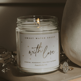 With Love Soy Patterned Candle - Clear Jar - 9 oz