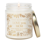 Love You, Mom Soy Candle - Clear Patterned Jar - 9 oz