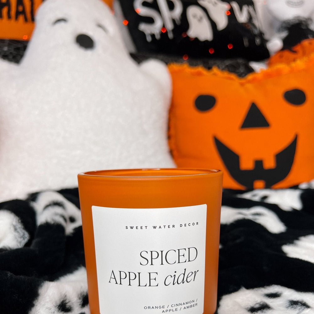 Spiced Apple Cider Soy Candle - Orange Matte Jar - 15 oz