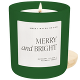 Merry and Bright Soy Candle - Green Matte Jar - 15 oz