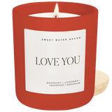 Love You Soy Candle - Red Matte Jar - 15 oz