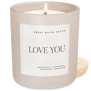 Love You Soy Candle - Tan Matte Jar - 15 oz