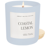 Coastal Lemon Soy Candle - Blue Matte Jar - 15 oz