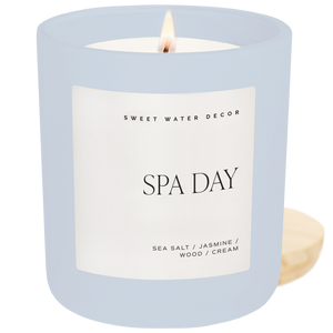 Spa Day Soy Candle - Blue Matte Jar - 15 oz