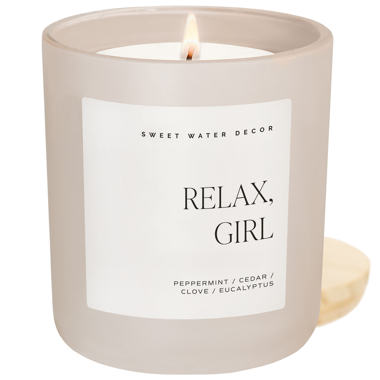 Relax Girl Soy Candle - Tan Matte Jar - 15 oz (Relaxation)