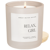 Relax Girl Soy Candle - Tan Matte Jar - 15 oz (Relaxation)