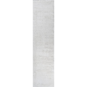 Groovy Solid Shag Runner Rug
