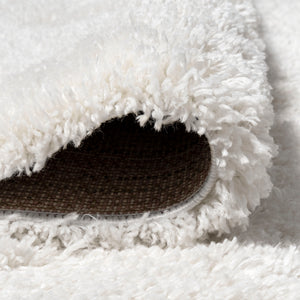 Groovy Solid Shag Runner Rug