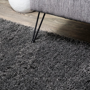 Groovy Solid Shag Runner Rug