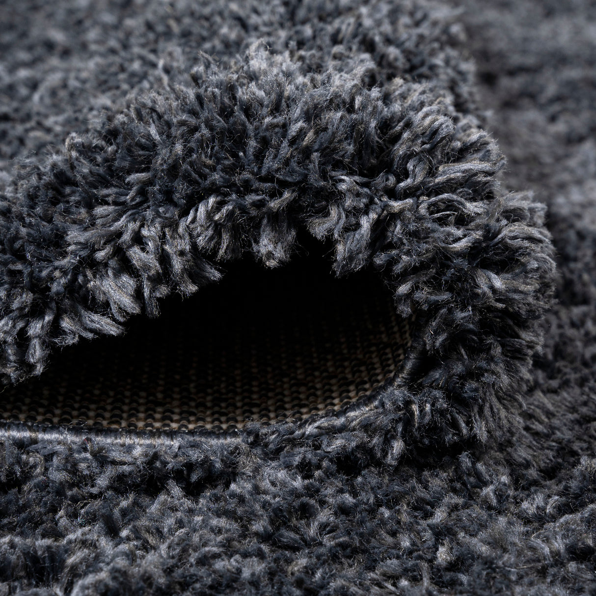 Groovy Solid Shag Runner Rug