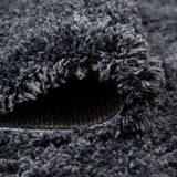 Groovy Solid Shag Runner Rug
