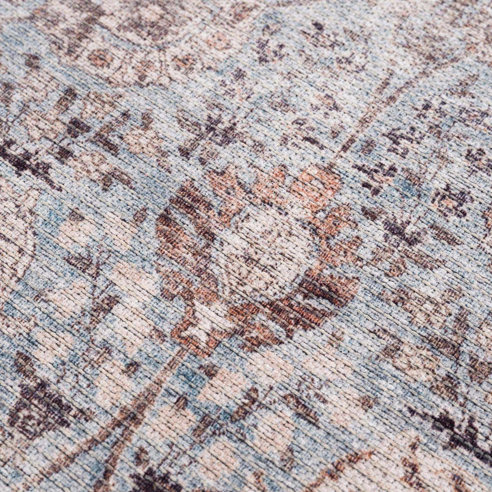 Dauis Blue Persian Style Washable Rug - Promo