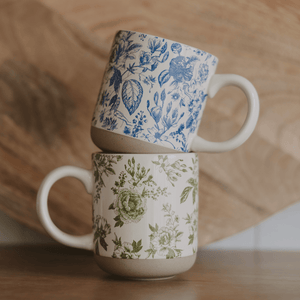 Green Delft 14oz Stoneware Coffee Mug