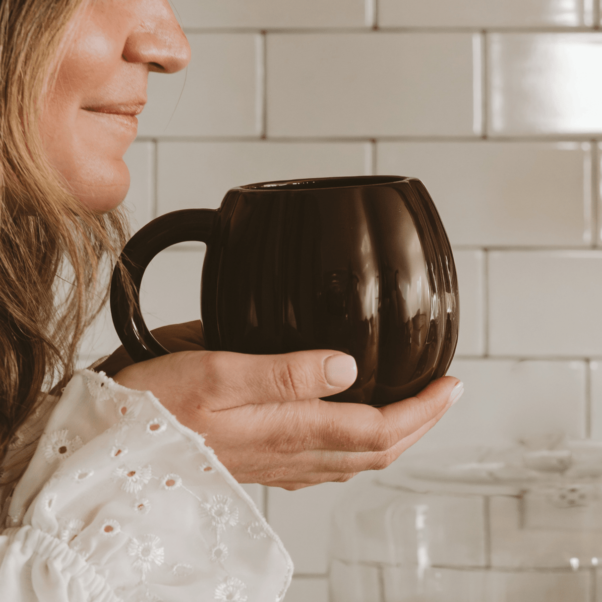 Brown Pumpkin 19 oz Figural Coffee Mug