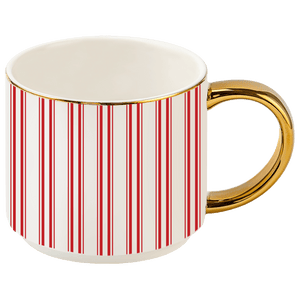 Red Stripe 14 oz Gold Handle Coffee Mug