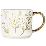 Gold Leaves 14oz. Gold Handle Coffee Mug