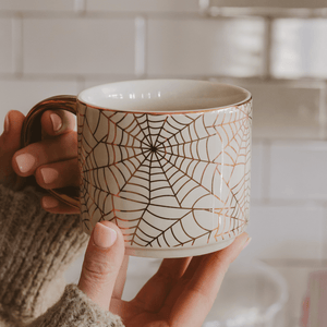 Spiderwebs 14oz Gold Handle Coffee Mug
