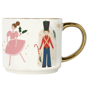 Nutcracker 14 oz Gold Handle Coffee Mug