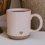 Pink Heart 14oz. Stoneware Coffee Mug