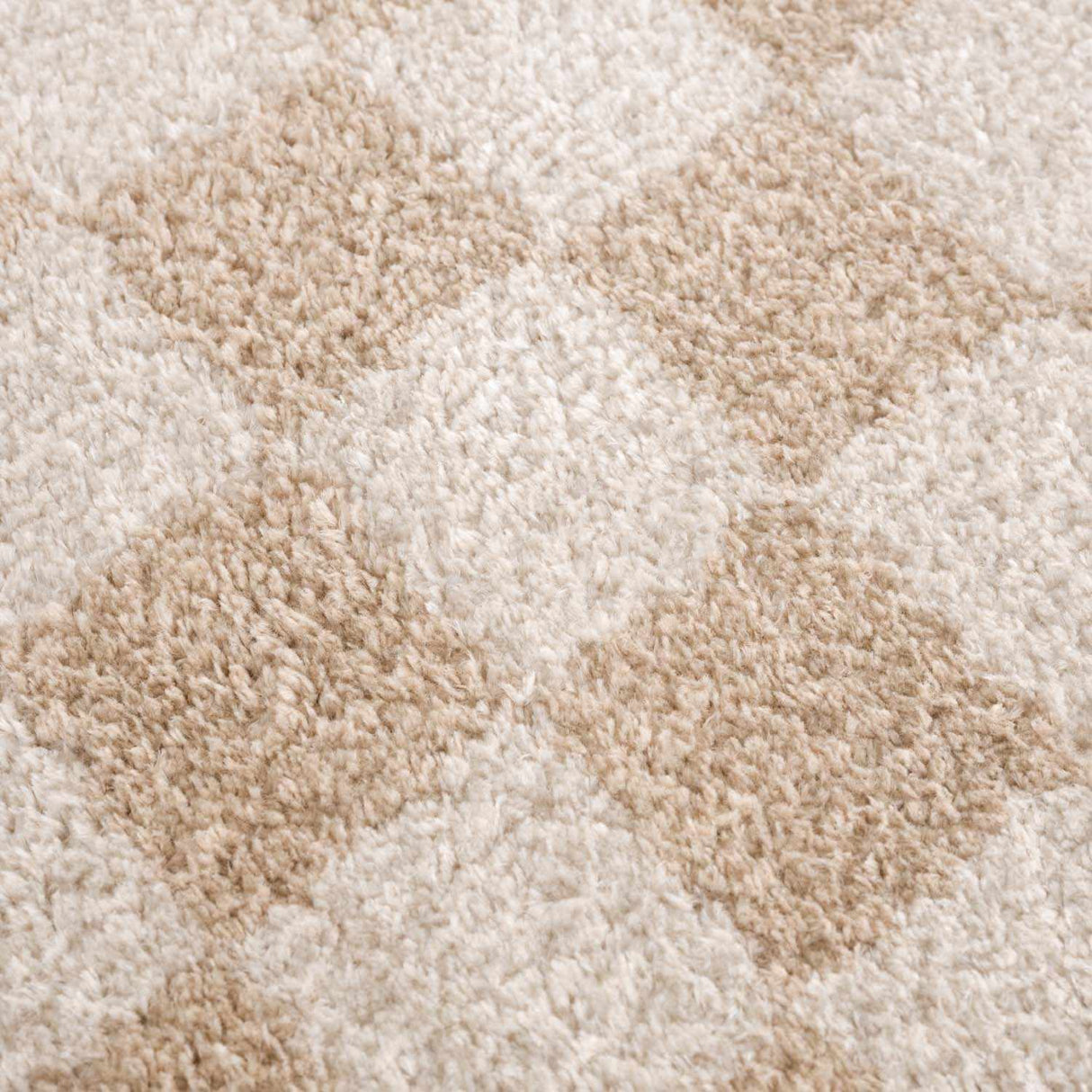 Canika Checkered Cream Washable Area Rug