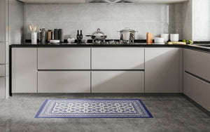 20" x 39" Blue Geo Anti-Fatigue Kitchen Mat