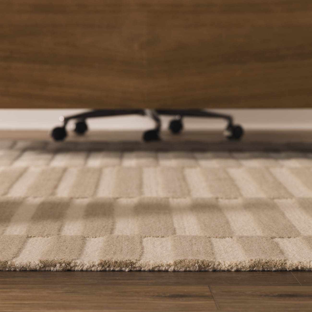 Idaho Broken-Striped Beige Area Rug