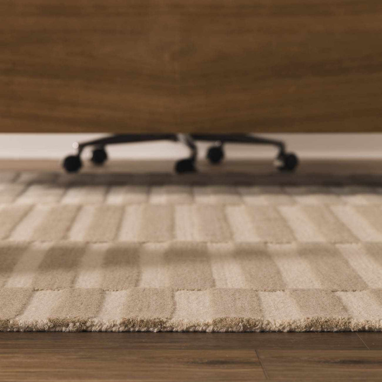 Idaho Broken-Striped Beige Area Rug