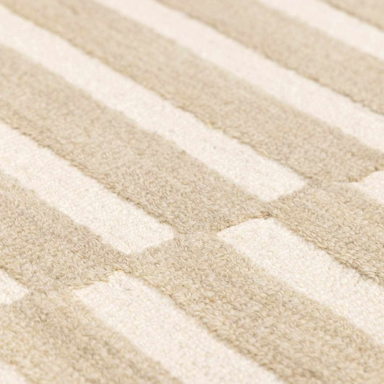 Idaho Broken-Striped Beige Area Rug