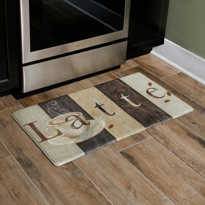 Oversized 20"x36" Feel at Ease Anti-Fatigue Kitchen Mat (Latte Sign)
