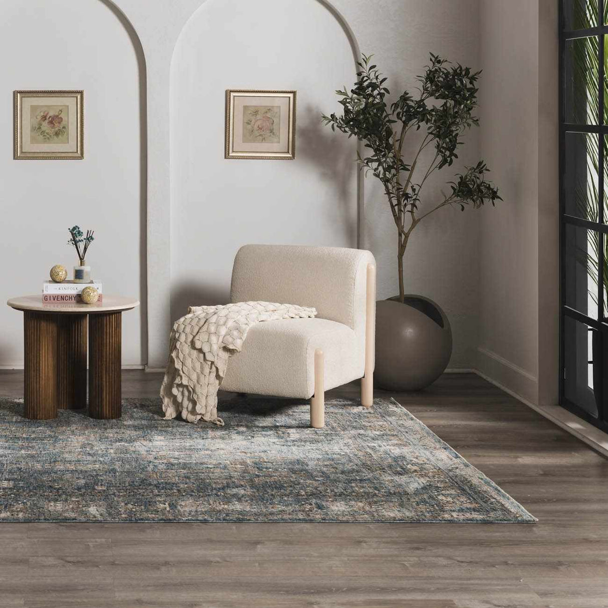 Mirabel Denim Blue Traditional Rug