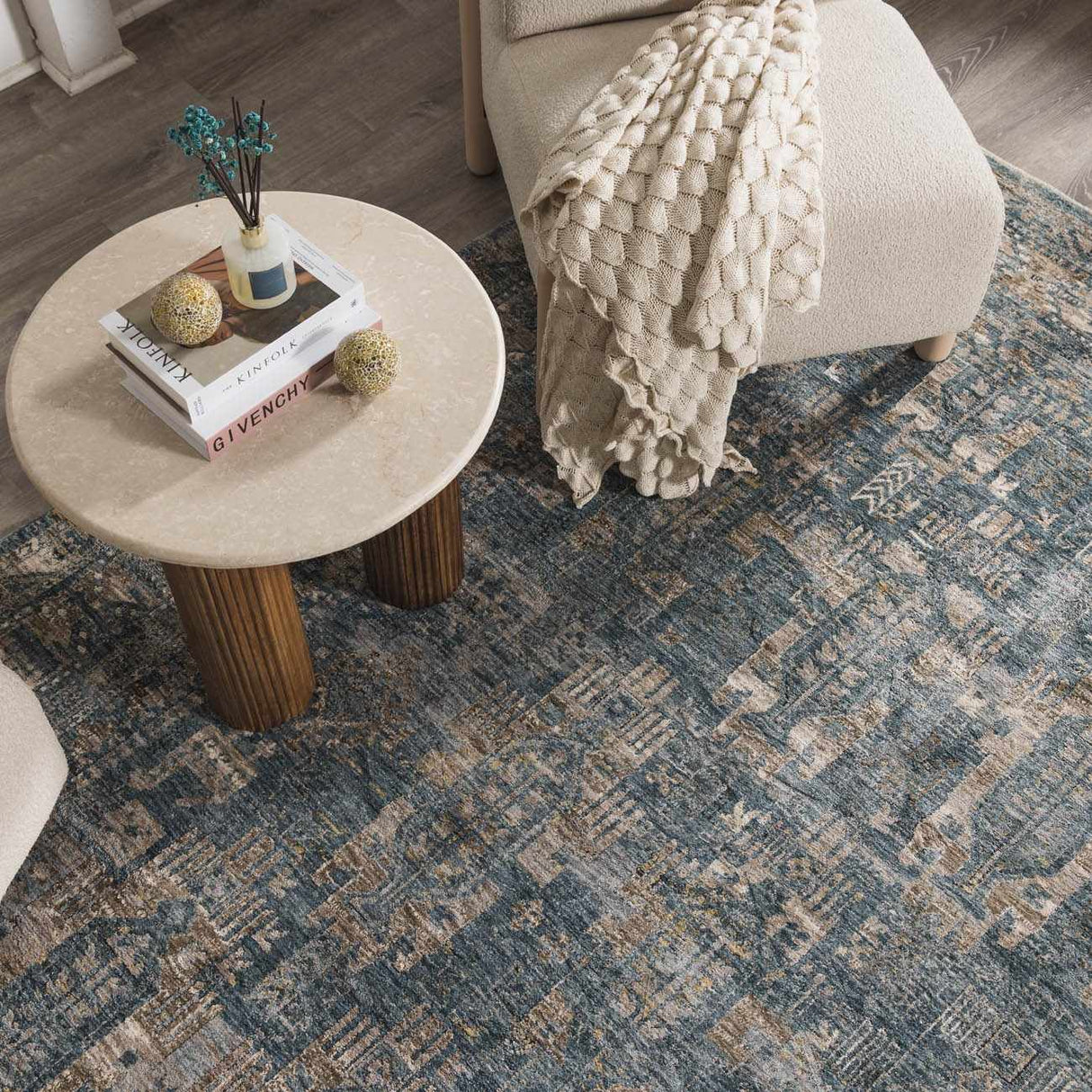 Mirabel Denim Blue Traditional Rug