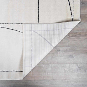Modern Scandi High Pile Black/Ivory Architect V Area Rug