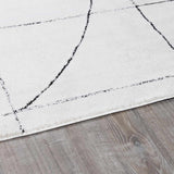 Modern Scandi High Pile Black/Ivory Architect V Area Rug