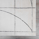 Modern Scandi High Pile Black/Ivory Architect V Area Rug