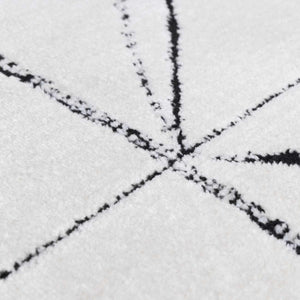 Modern Scandi High Pile Black/Ivory Architect V Area Rug