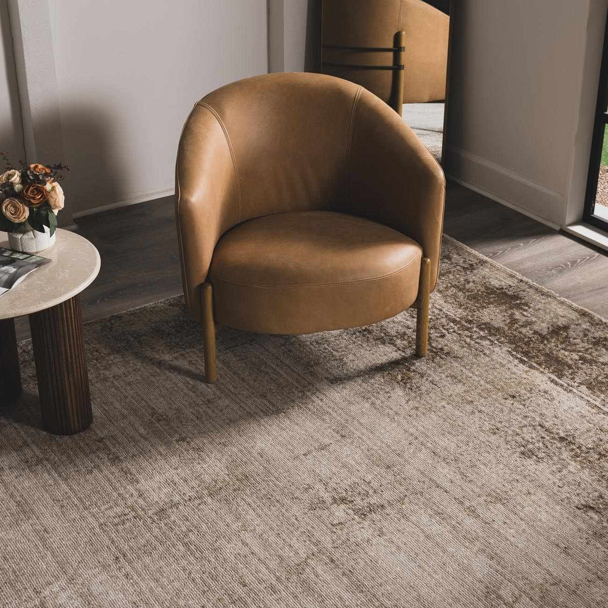 Galey Alix x Livabliss Abstract Modern Marble Cream/Dark Brown Myrtle Avenue IV Area Rug