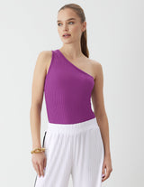 One Shoulder Rib Knit Top