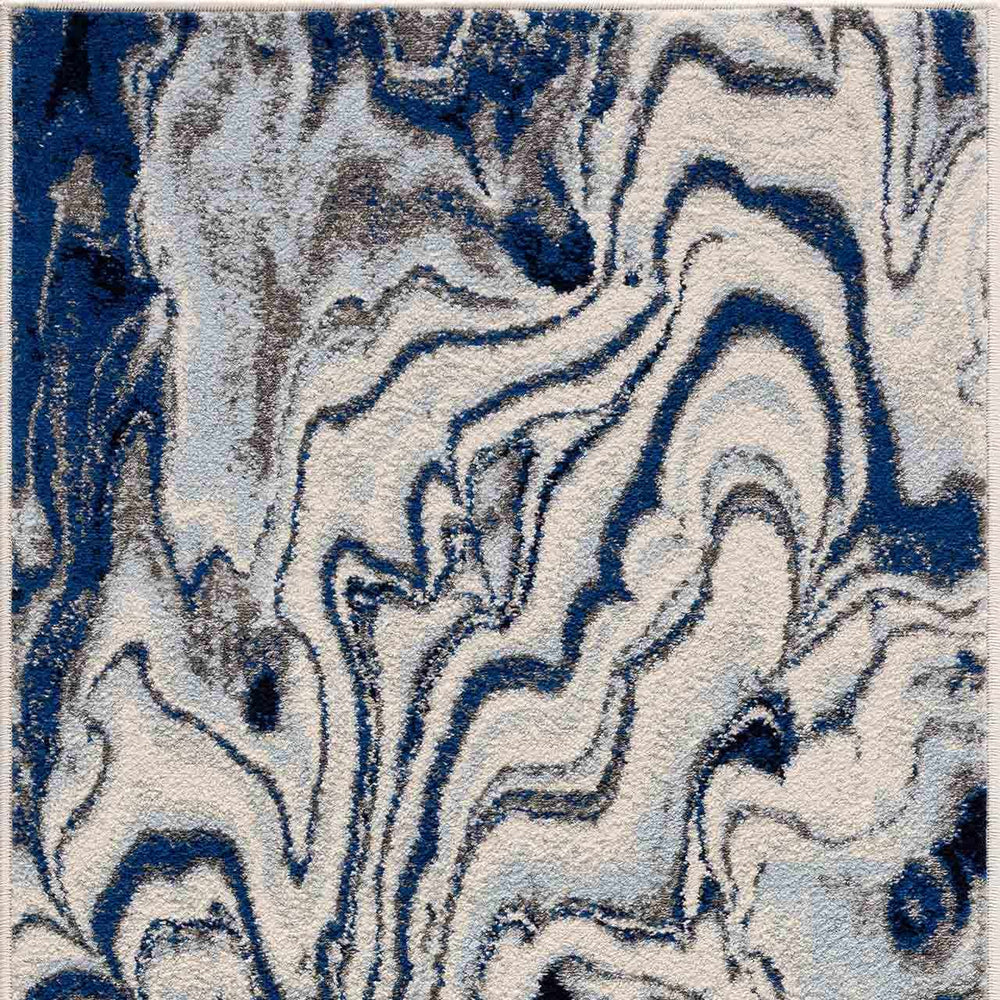 Glendon Cream Blue Marble Rug
