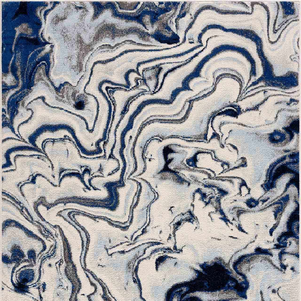 Glendon Cream Blue Marble Rug