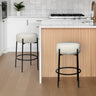 Paola Modern Minimalist Round Backless Metal/Bouclé Cushioned Counter Stool