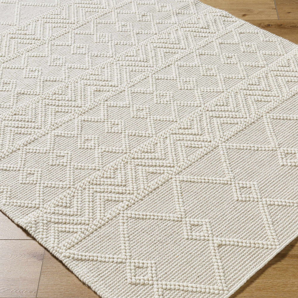 Caelum White Wool-Blend Rug