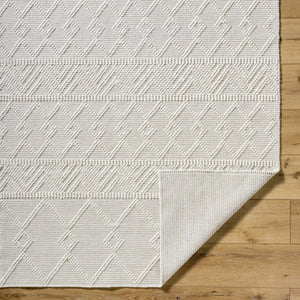 Caelum White Wool-Blend Rug