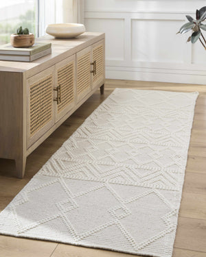 Caelum White Wool-Blend Rug