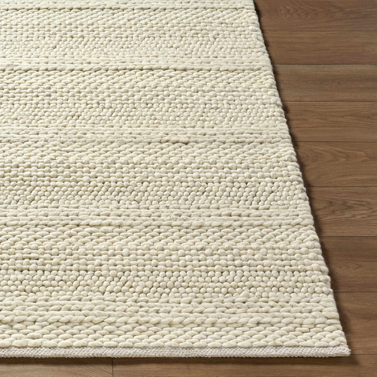 Clarke Beige Textured Wool Rug