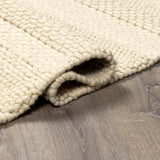 Clarke Beige Textured Wool Rug