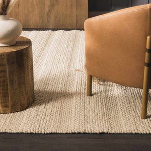 Clarke Beige Textured Wool Rug