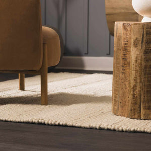 Clarke Beige Textured Wool Rug