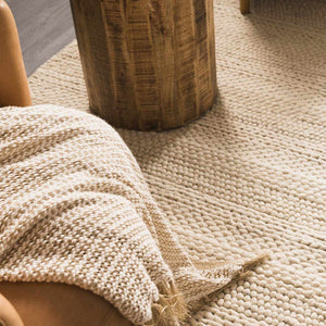 Clarke Beige Textured Wool Rug